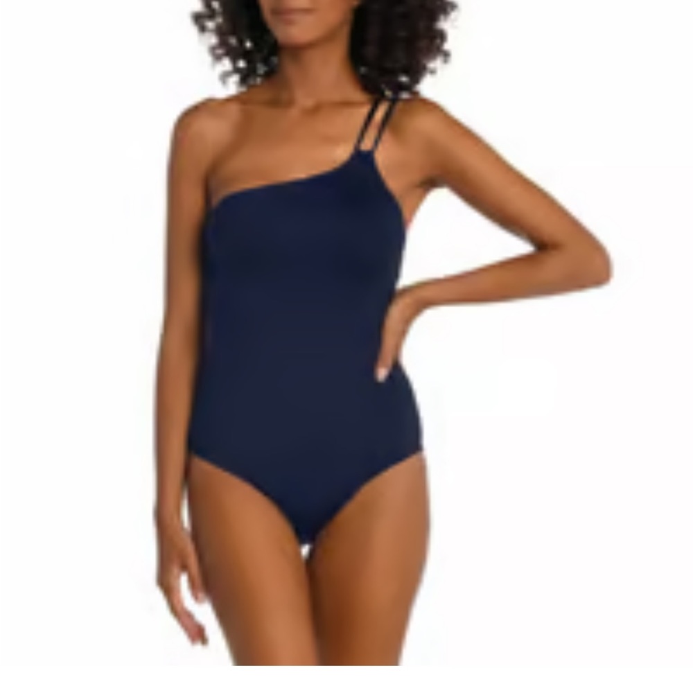 Holipick navy blue one shoulder swimsuit XXL new